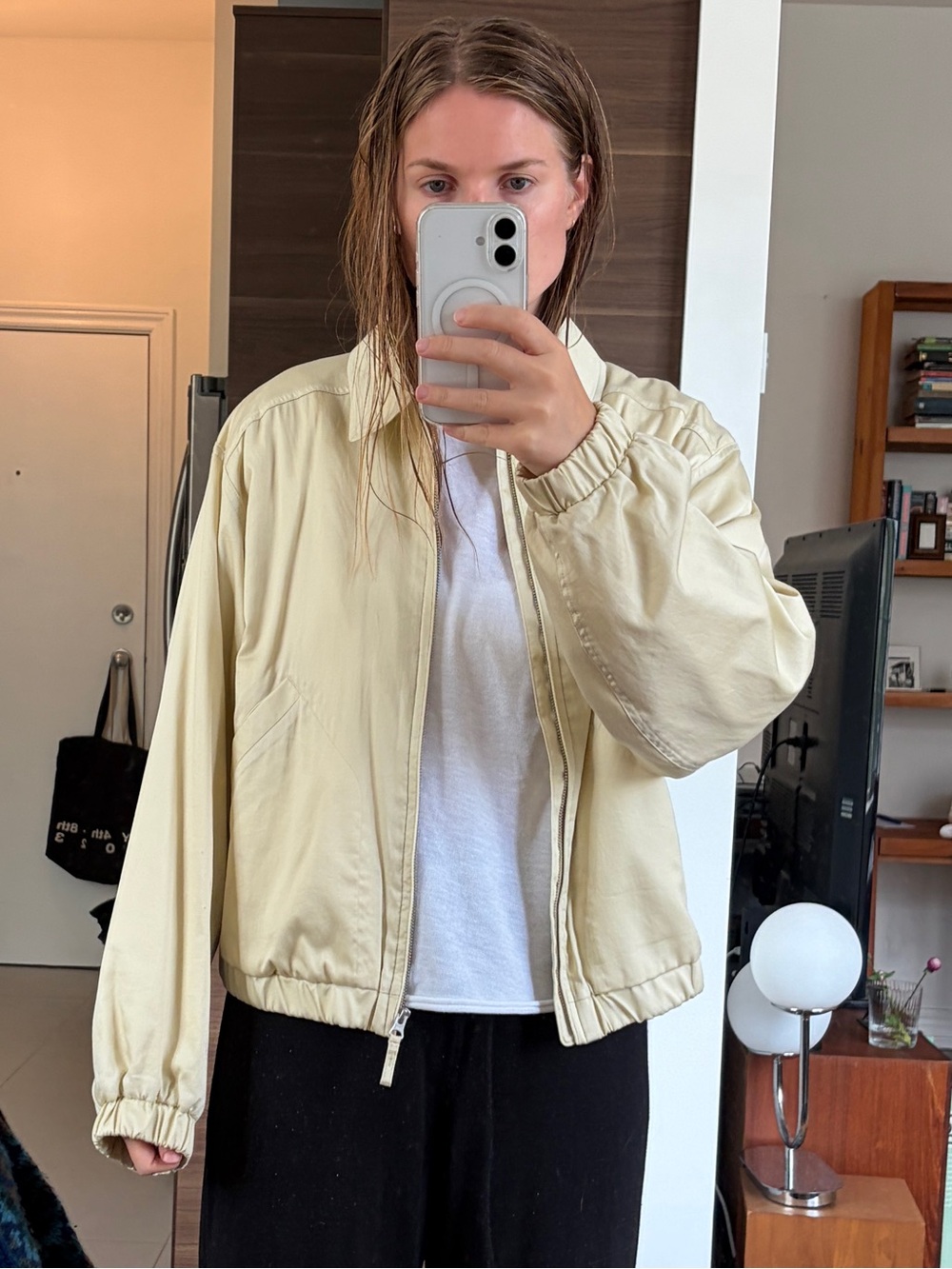 Uniqlo Butter Yellow Zip-Front Bomber Jacket
